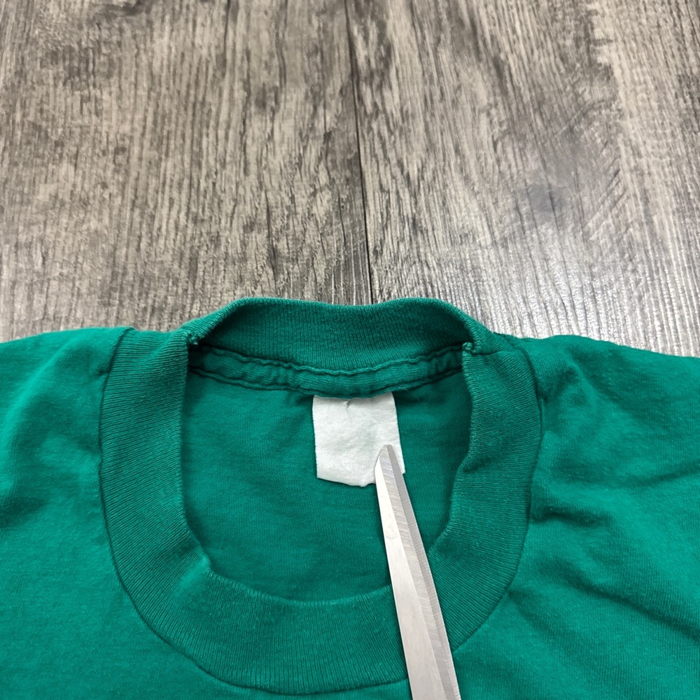 Vintage Green Blank Single Stitch Selvedge Pocket T Shirt - Picture 4 of 6